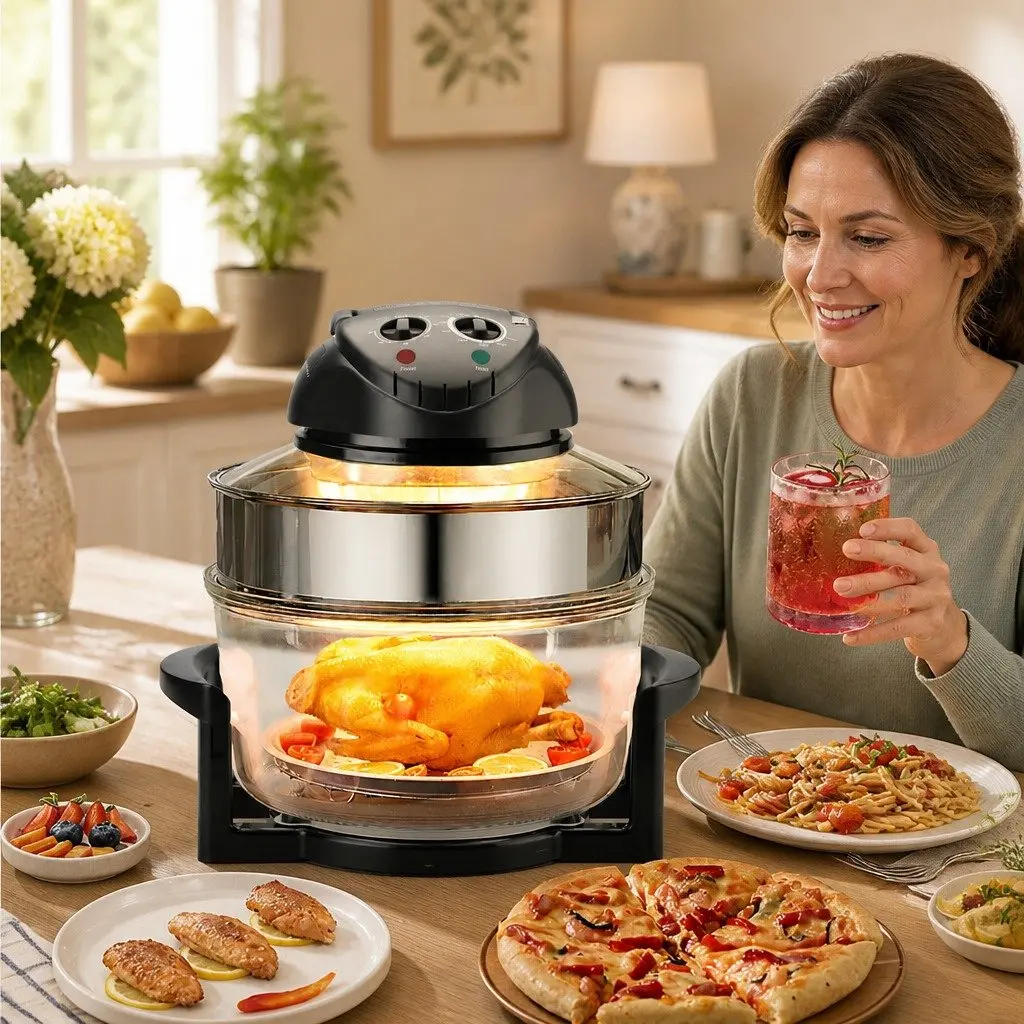 Air Fryer Oven Electric Convection Cooker 17L Large Capacity Black Kitchen