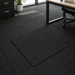 Carpet Tiles 20x 5m2 Box Black Heavy Duty Commercial Office Floor Squares