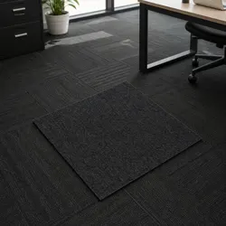 Carpet Tiles 20x 5m2 Box Black Heavy Duty Commercial Office Floor Squares
