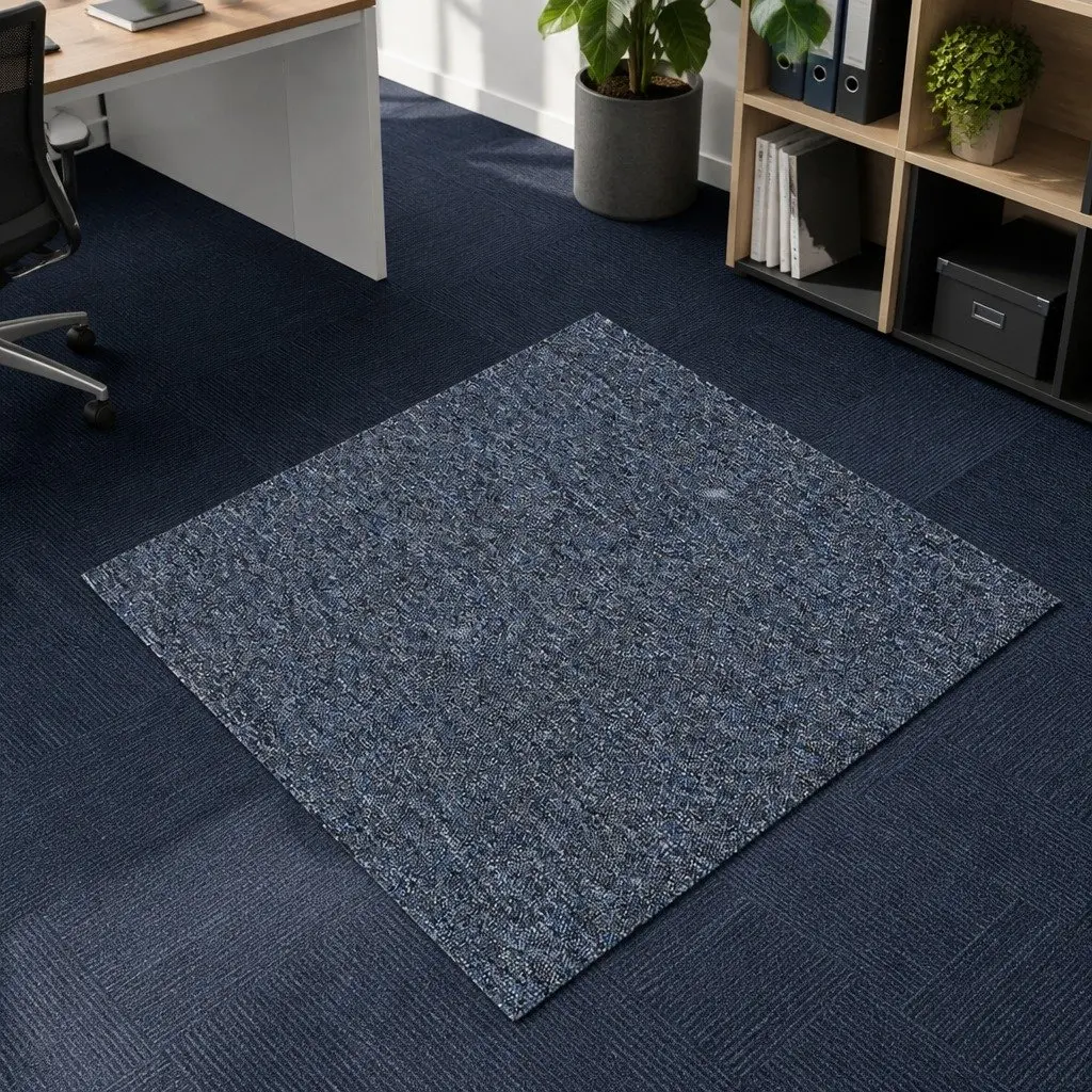 Carpet Tiles Heavy Duty Commercial 50cm Blue Self-Adhesive 4mm Thickness