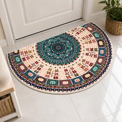 Semi-Circle Door Mat Half Moon Entrance Rug Indoor Outdoor Non-Slip Doormat