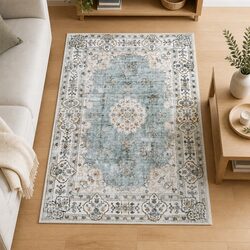 Floor Rug 80x120cm Short Pile Washable Vintage Carpet Soft Non Slip Area Rug