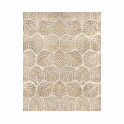 Floor Rug Soft Embossed Carpet Non Slip Plush Shaggy Leaf Pattern 200x230cm