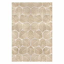 Floor Rug Soft Embossed Carpet Non Slip Plush Shaggy Leaf Pattern Rectangle Rug
