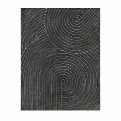 Floor Rug Soft Polyester Carpet Non Slip Plush Shaggy Geometric Pattern Grey