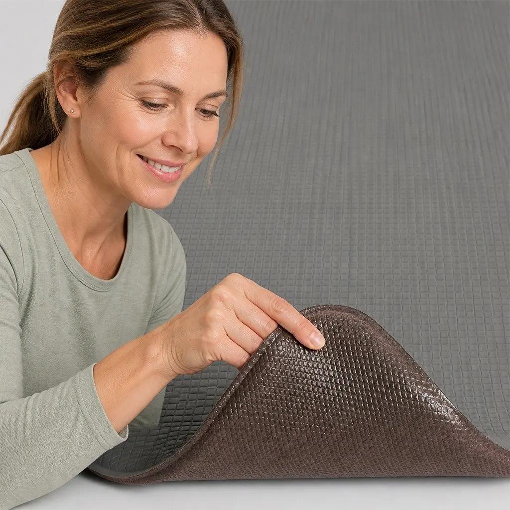 Kitchen Mat Non Slip Anti Fatigue 10mm Thick Grey Soft Rug 2 Piece Set