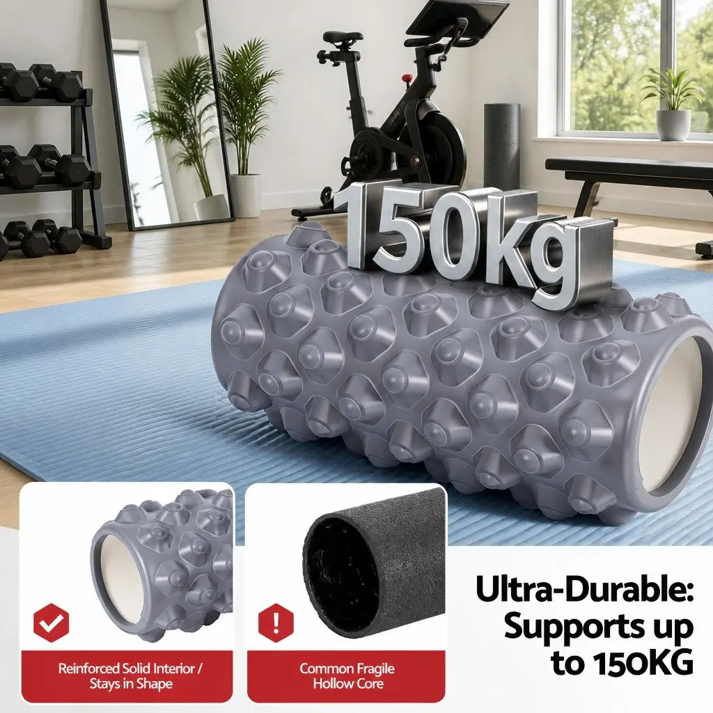 Foam Roller Set 3-in-1 Muscle Recovery Stick Massage Ball Portable Grey