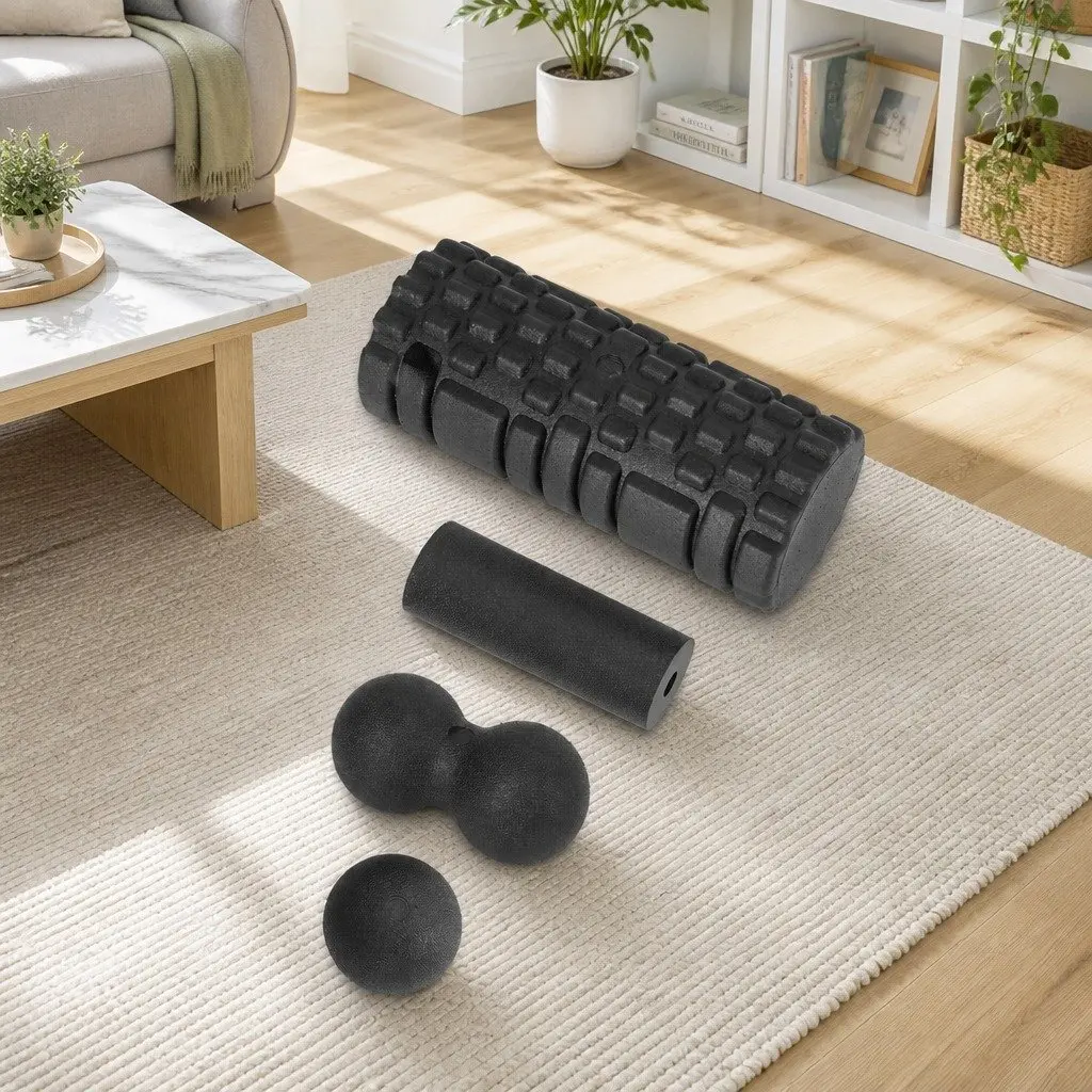 Foam Roller Set 4 in 1 Grid High Density Massager Deep Tissue Trigger Point