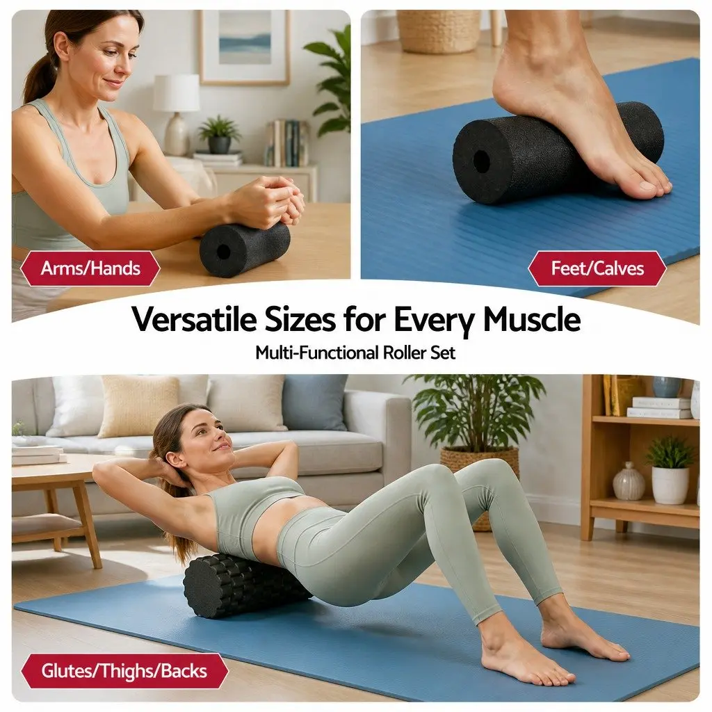 Foam Roller Set 4 in 1 Grid High Density Massager Deep Tissue Trigger Point