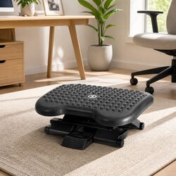 Foot Rest Stool Office Under Desk Angle Adjustable Footrest Acupressure Black