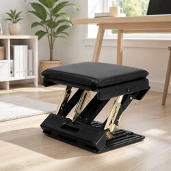 Foot Rest Stool Under Desk Office Footrest Massage Cushion Pad Adjustable Black
