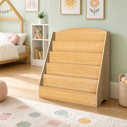 Kids Bookshelf 5 Tier Storage Organiser Magazine Rack Display Unit Wooden