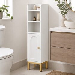 Bathroom Storage Cabinet Floor Organizer Toilet Corner Adjustable Shelf with