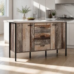Wooden Sideboard Buffet Cabinet Storage Dining Room Furniture Dark Grey