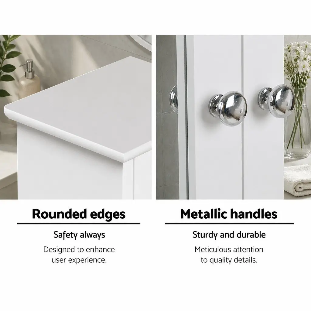 Bathroom Cabinet Mirror Storage Tallboy White Space Saving