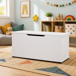 Kids Toy Box Storage Chest Organiser Cabinet White Children Bedroom Playroom