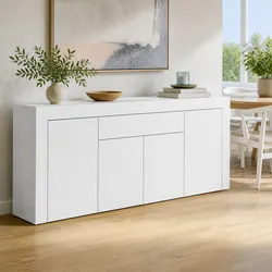 Buffet Sideboard Cabinet 180cm White Storage Cupboard Pantry Drawer Push-Open