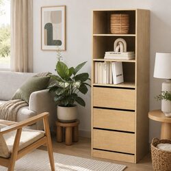 Chest of Drawers Tallboy 3 Drawer Cabinet Storage Bedroom Furniture Pine