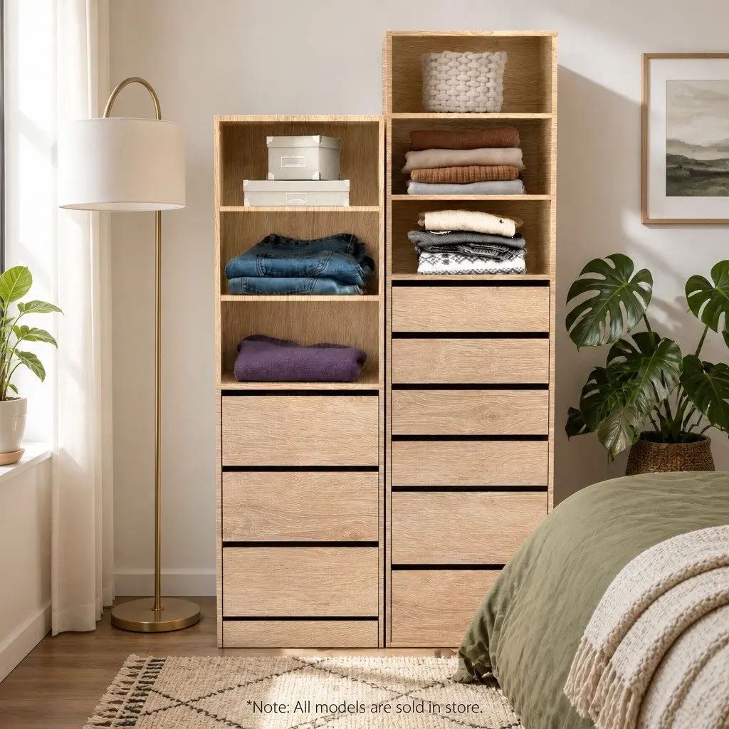 Chest of Drawers Tallboy 3 Drawer Cabinet Storage Bedroom Furniture Pine
