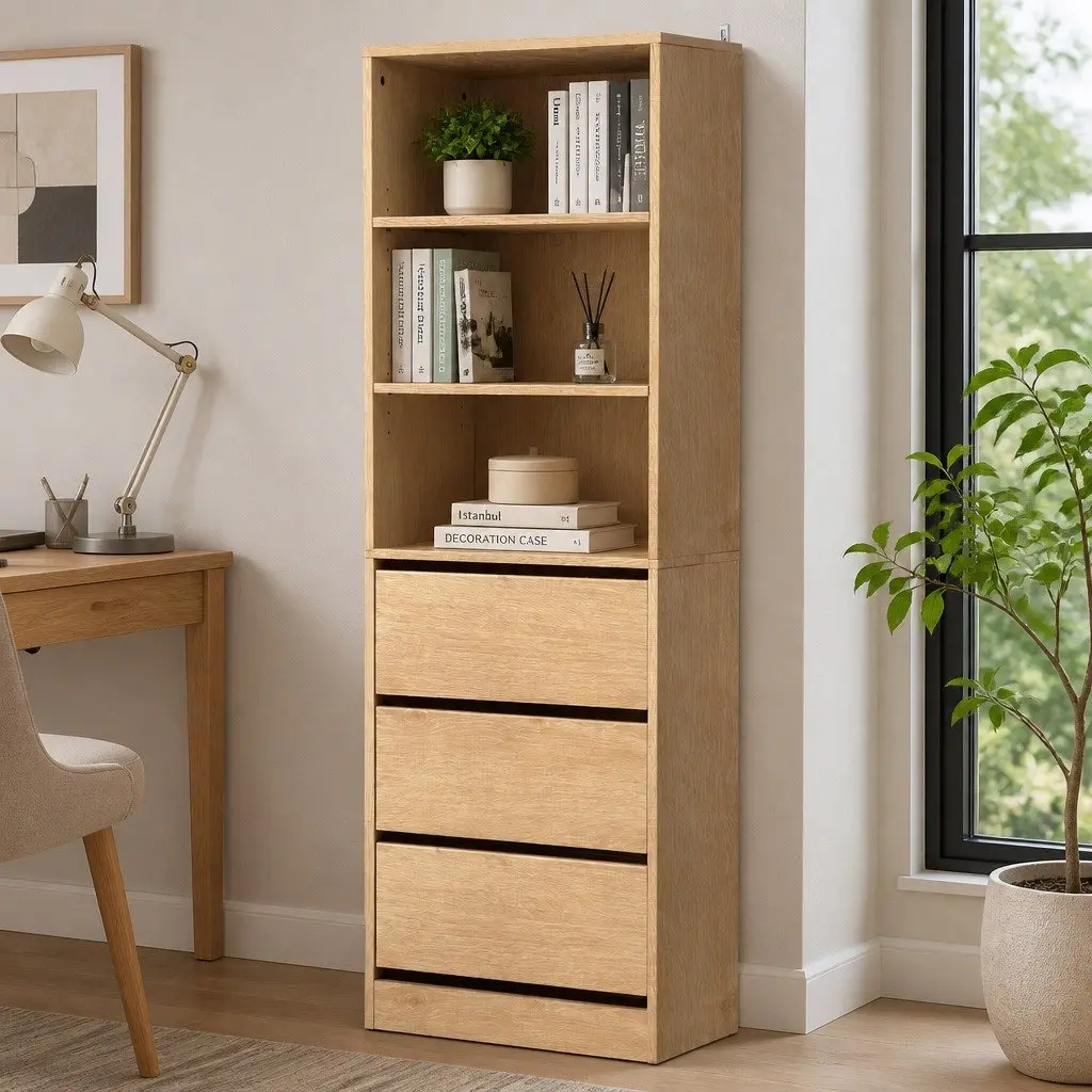 Chest of Drawers Tallboy 3 Drawer Cabinet Storage Bedroom Furniture Pine