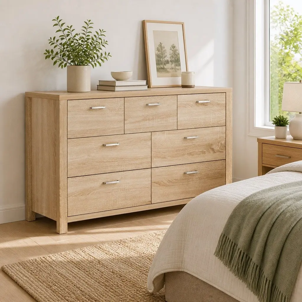 7 Chest of Drawers Tallboy Dresser Bedroom Storage Cabinet with Drawers