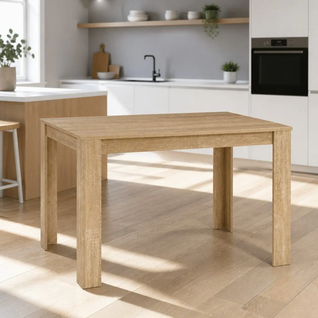 Dining Table Rectangular Natural Wood Grain 120CM Oak 4 Seater Kitchen Furniture