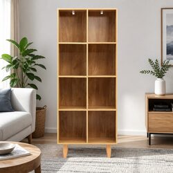 4 Tier Bookshelf Pine Particle Board Storage Display Shelving Unit Living Room