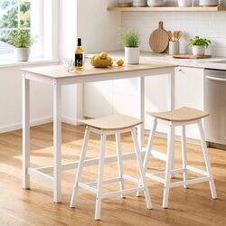 Bar Table and Stools Set Kitchen Dining Desk Chair Pub Cafe Furniture Pine Wood
