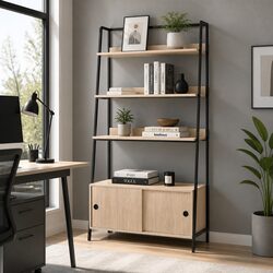 5 Tier Bookshelf Oak Cube Cabinet Display Shelves Storage Unit Home Organiser