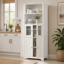 White Storage Buffet Sideboard Cabinet 160cm Pantry Kitchen Dining Room Cupboard