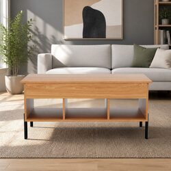 Lift Top Coffee Table Oak Modern Living Room Storage Furniture Easy Assembly
