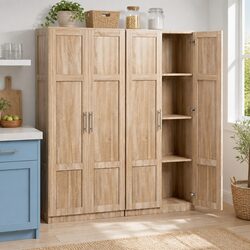 2x Buffet Sideboard Cabinet Pine Storage Organiser Kitchen Pantry Hutch