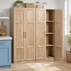 2x Buffet Sideboard Cabinet Pine Storage Organiser Kitchen Pantry Hutch