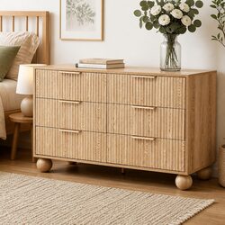 6 Drawer Chest of Drawers Dresser Tallboy Storage Cabinet Bedroom Furniture