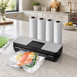 Food Vacuum Sealer Machine Auto Seal Built-in Cutter 5 Modes 4 Rolls Bags 28cm