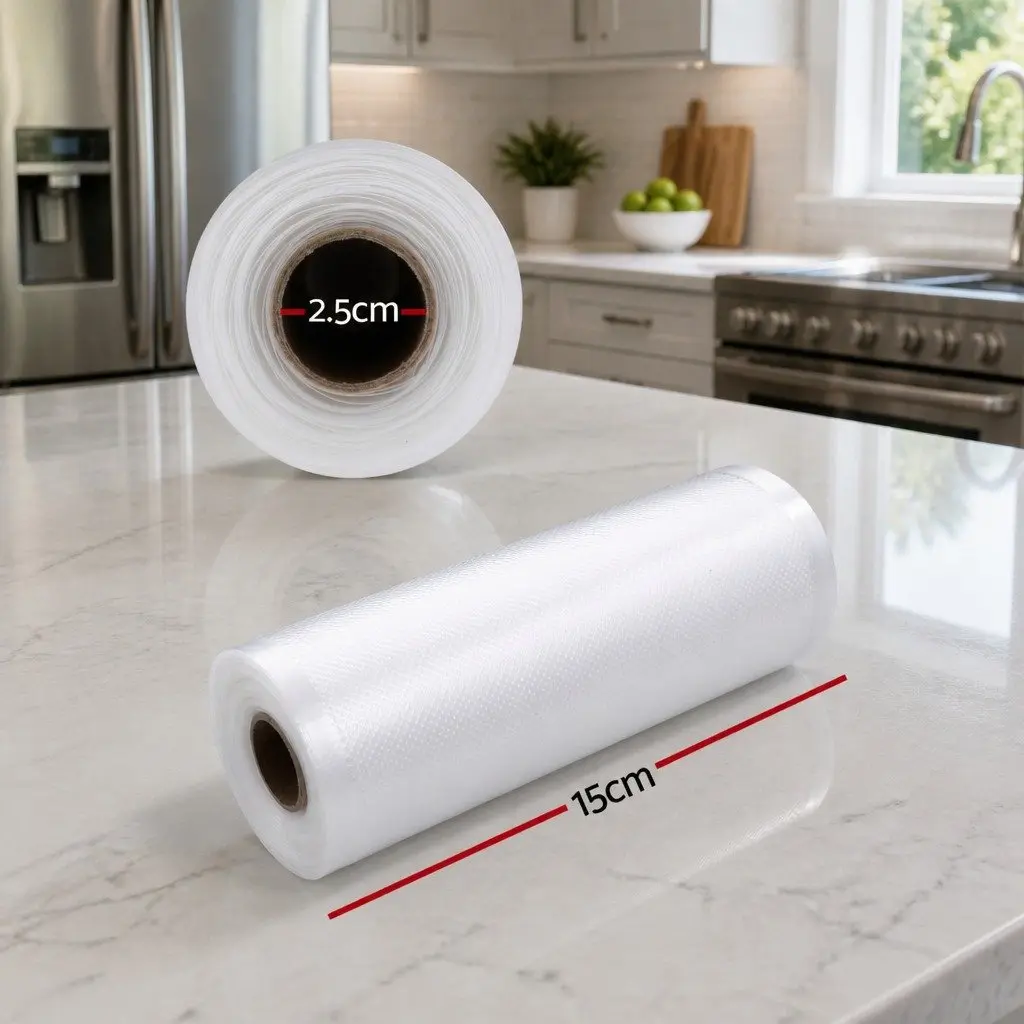 Food Vacuum Sealer Bags Transparent 15cm x 6m Heat Seal Storage Roll