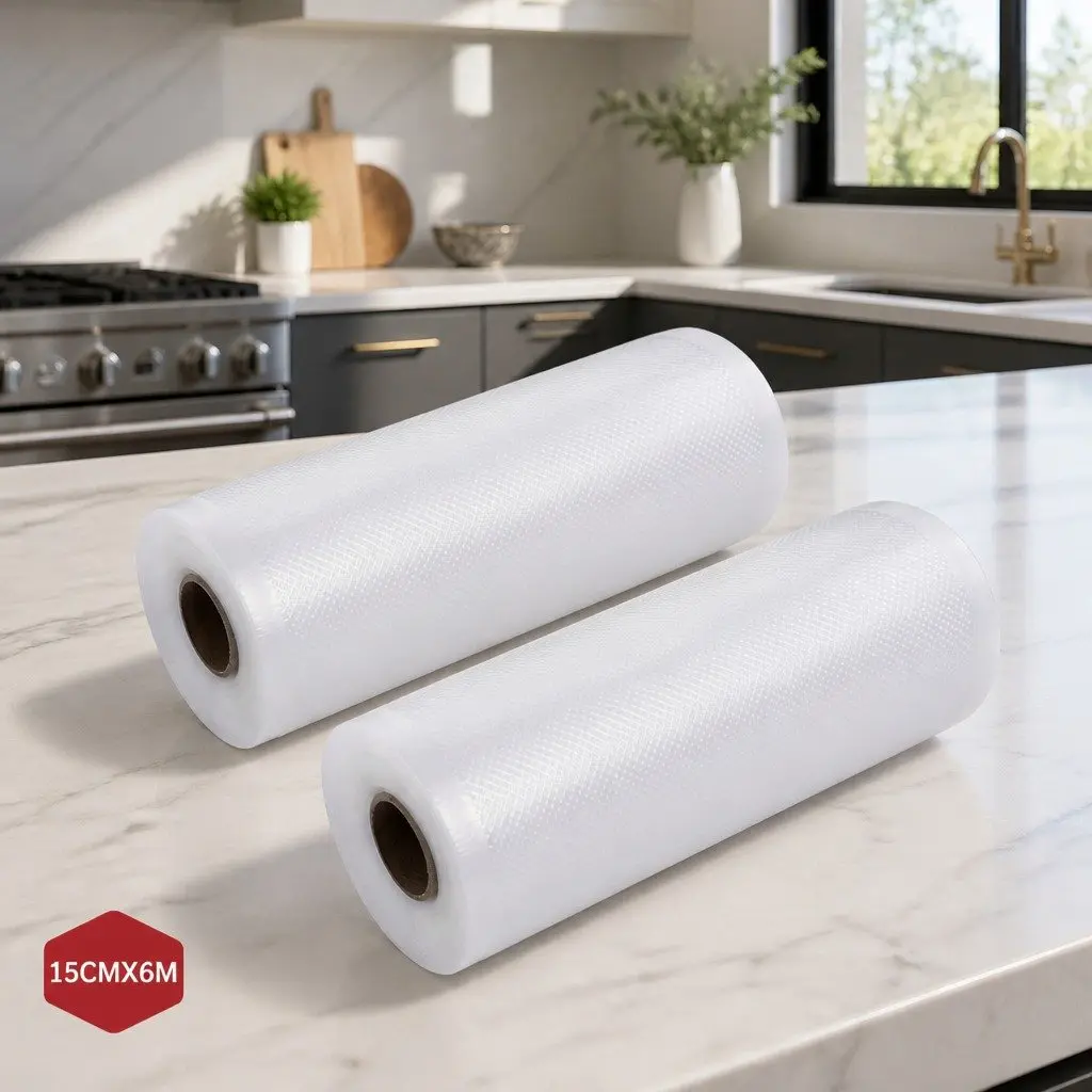 Food Vacuum Sealer Bags Transparent 15cm x 6m Heat Seal Storage Roll