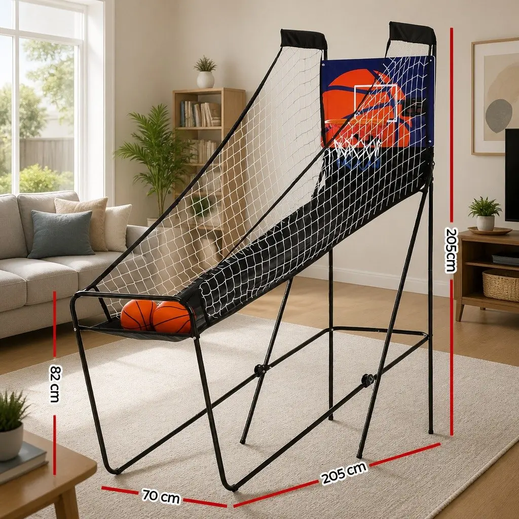 Basketball Shooting Machine Electronic Scorer Dual Player Indoor Outdoor Black