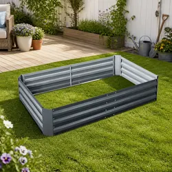 Raised Garden Bed 150x90cm Galvanised Steel Planter Box Vegetable Fruit