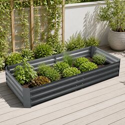 Raised Garden Bed Planter Box 180x90cm Galvanised Steel Container Vegetables