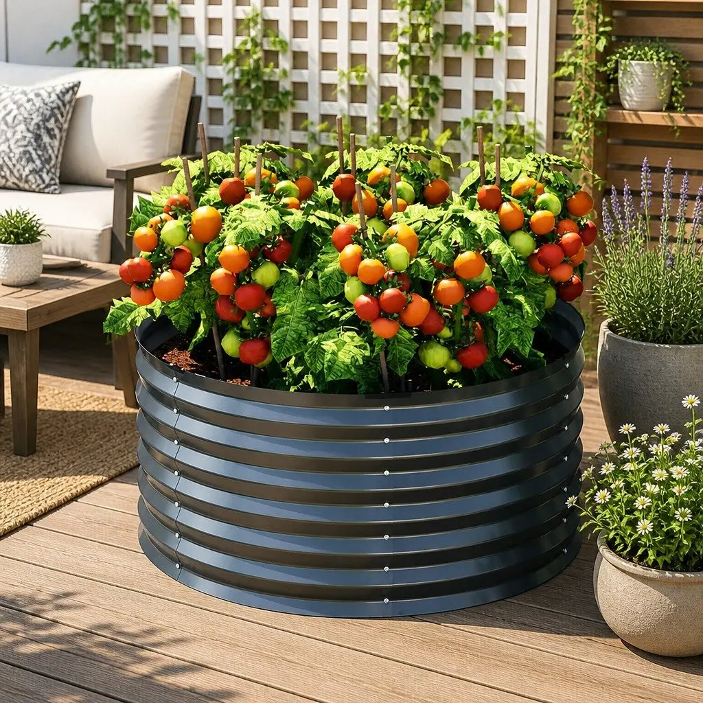 Raised Garden Bed Planter Box 90x45cm Galvanised Steel Container Vegetable