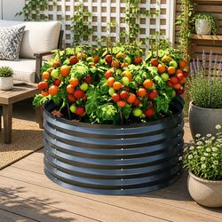 Raised Garden Bed Planter Box 90x45cm Galvanised Steel Container Vegetable