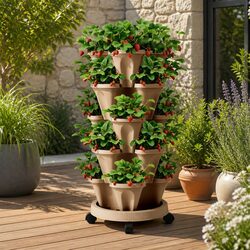 5 Tier Stackable Vertical Garden Bed Planter Tower Indoor Outdoor Herbs