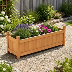 Wooden Garden Bed Raised Planter Box 90x30x33cm Outdoor Vegetable Flower