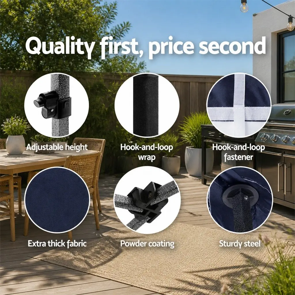 Pop Up Gazebo Folding Tent 3x6m Portable Canopy Black Outdoor Garden Camping