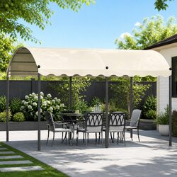 Iron Art Gazebo 4x3m Outdoor Wedding Event Tent Canopy Shade Party Camping Beige