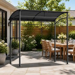 Grill Gazebo Outdoor BBQ Shelter Patio Garden Canopy Shade Grey Steel Frame