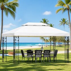Iron Art Gazebo 4x3m Outdoor Wedding Party Event Tent Home Shade Canopy White