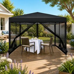 Pop Up Gazebo Marquee 3x3m Outdoor Canopy Tent Wedding Party Camping Shade Mesh