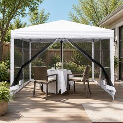 Pop Up Gazebo 3x3m Outdoor Garden Canopy Tent Wedding Party Camping Shade Mesh